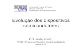Evolução dos dispositivos semicondutores Prof. Marlio Bonfim TE201 - Projeto de Circuitos Integrados Digitais Abril de 2003 Universidade Federal do Paraná