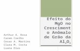 Efeito do MgO no Crescimento Anômalo de Grão da Al 2 O 3 Arthur A. Rosa Carem Coelho Cesar A. Martins Clara M. Costa Luana Dias.