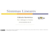 Sistemas Lineares Cálculo Numérico Prof. Wellington D. Previero previero@utfpr.edu.br  Aula de Cálculo Numérico de Wellington.