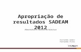 Apropriação de resultados SADEAM 2012 Matemática e Ciências da Natureza Fernanda Gomes Fernanda Pires.