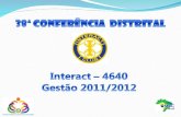 -Inicio da Gestão 2011/2012 o Distrito tinha 26 Clubes com aproximadamente 520 interactianos.