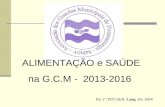 ALIMENTAÇÃO e SAÚDE na G.C.M - 2013-2016 Por 1º.TEN.AER. Lang. Em 2004.