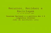 Recursos, Resíduos e Reciclagem IST 25 de Outubro 2004 Panorama Nacional e a política dos 3 R (Logística Inversa) João de Quinhones Levy.