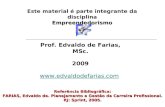 Este material é parte integrante da disciplinaEmpreendedorismo Prof. Edvaldo de Farias, MSc. 2009  Referência Bibliográfica: FARIAS,