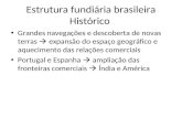 Estrutura fundiária brasileira Histórico Grandes navegações e descoberta de novas terras expansão do espaço geográfico e aquecimento das relações comerciais.