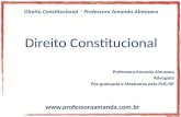 Direito Constitucional – Professora Amanda Almozara Direito Constitucional Professora Amanda Almozara Advogada Pós-graduada e Mestranda pela PUC/SP .