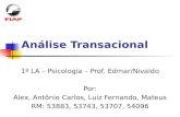 Análise Transacional 1º LA – Psicologia – Prof. Edmar/Nivaldo Por: Alex, Antônio Carlos, Luiz Fernando, Mateus RM: 53883, 53743, 53707, 54096.