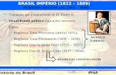 BRASIL IMPÉRIO (1822 – 1889) Prof. Michelsen História do Brasil PERÍODO REGENCIAL (1831 – 1840) Transição até a maioridade de D. Pedro II. Instabilidade.