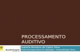 PROCESSAMENTO AUDITIVO Isabella Monteiro de Castro Silva Profa Dra Especialista em Audiologia – Fonoaudióloga Clínica.