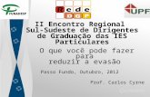 II Encontro Regional Sul-Sudeste de Dirigentes de Graduação das IES Particulares Passo Fundo, Outubro, 2012 Prof. Carlos Cyrne O que você pode fazer para.