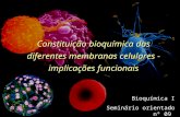 Constituição bioquímica das diferentes membranas celulares - implicações funcionais Bioquímica I Seminário orientado nº 09.