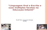 Linguagem Oral e Escrita e suas múltiplas facetas na Educação Infantil Profª Dra. Jacyene Araújo UFRN.