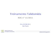 Treinamento Talidomida RDC nº 11/2011 04 e 05/08/2011 São Paulo.