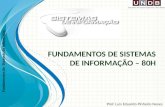 Fundamentos de Sistemas de Informação F UNDAMENTOS DE SISTEMAS DE INFORMAÇÃO – 80 H Prof. Luís Eduardo Pinheiro Neves.