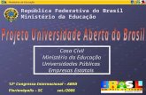 Casa Civil Ministério da Educação Universidades Públicas Empresas Estatais República Federativa do Brasil Ministério da Educação 12° Congresso Internacional.