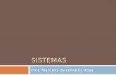 SISTEMAS Prof. Marcelo de Oliveira Rosa. Sistemas Definição manipula Entidade que manipula um ou vários sinais (entrada), produzindo um ou vários sinais.