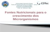 Nutrição microbiana Praticamente quaisquer produtos naturais ou seus derivados orgânicos, basicamente produtos ou subprodutos da agricultura e do processamento.
