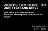 MINI alerta que palavras podem machucar em campanha contra SMS ao volante Fernanda Maia 1 ºPP - Noite.