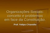 Organizações Sociais: conceito e problemas em face da Constituição. Prof. Felipe Chiarello.