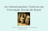 As Interpretações Teóricas da Formação Social do Brasil Gilberto Freyre e Sérgio Buarque – ao centro em pé (década de 1930)