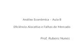 Análise Econômica – Aula 8 Eficiência Alocativa e Falhas de Mercado Prof. Rubens Nunes.
