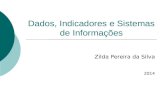 Dados, Indicadores e Sistemas de Informações Zilda Pereira da Silva 2014.