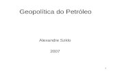 1 Geopolítica do Petróleo Alexandre Szklo 2007. 2 Projeções da Matriz Energética Primária no Mundo: World Energy Outlook 2006 (IEA, 2007)
