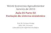 TA542 Economia Agroalimentar Janeiro de 2013 Aula 01 Parte 02 Evolução do sistema econômico Prof. Dr. Enrique Ortega DEA, FEA, Unicamp Laboratório de Engenharia.