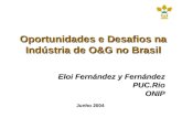 Oportunidades e Desafios na Indústria de O&G no Brasil Eloi Fernández y Fernández PUC.RioONIP Junho 2004.
