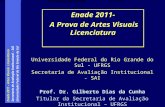 Enade 2011 – Artes Visuais Licenciatura Secretaria de Avaliação Institucional - SAI Universidade Federal do Rio Grande do Sul - UFRGS Enade 2011- Artes.