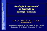 Avaliação Institucional no Contexto da Educação Superior Seminário PROGESP - Capacitação em Avaliação UFRGS – 17/10/2008 Prof. Dr. Gilberto Dias da Cunha.