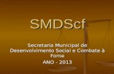 SMDScf Secretaria Municipal de Desenvolvimento Social e Combate à Fome ANO - 2013.