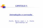 CAPITULO 1 Introdução a corrosão Profa. Maria José J. S. Ponte mponte@ufpr.br.