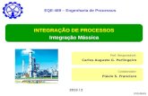 2013 / 2 Colaborador: Flávio S. Francisco Prof. Responsável: Carlos Augusto G. Perlingeiro INTEGRAÇÃO DE PROCESSOS Integração Mássica EQE-489 – Engenharia.