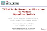 1 Programa de Engenharia Elétrica - PEE/COPPE/UFRJ Universidade Federal do Rio de Janeiro TCAM Table Resource Allocation for Virtual Openflow Switch Imen.
