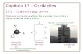 Capítulo 17 – Oscilações 17.1 – Sistemas oscilantes Sistemas oscilantes estão entre os mais recorrentes e importantes de toda a Física Vibrações moleculares.