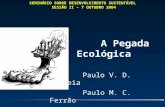 A Pegada Ecológica Paulo V. D. Correia Paulo M. C. Ferrão SEMINÁRIO SOBRE DESENVOLVIMENTO SUSTENTÁVEL SESSÃO II – 7 OUTUBRO 2004.