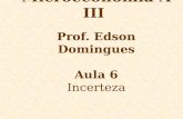 Microeconomia A III Prof. Edson Domingues Aula 6 Incerteza.