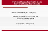 Prefeitura Municipal de Belo Horizonte Secretaria Municipal de Educação Rede de Formação – Inglês Referenciais Curriculares na prática pedagógica Noroeste.