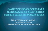 ÁREA TÉCNICA DE SAÚDE DA PESSOA IDOSA Coordenadoria Regional Saúde Leste.