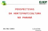 PERSPECTIVAS DA HORTIFRUTICULTURA NO PARANÁ Livaldo Gemin06/06/2003.