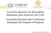 Conselho Nacional de Secretários Estaduais para Assuntos de CT&I Conselho Nacional das Fundações Estaduais de Amparo à Pesquisa Curitiba, 02 de abril de.