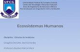 Ecossistemas Humanos Disciplina: Ciências do Ambiente Estagiário Docente: José Guimarães Professora Doutora Márcia Maria Universidade Federal de Campina.
