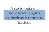 A sociologia e a educação: alguns conceitos e teóricos básicos.