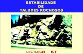 ESTABILIDADE DE TALUDES ROCHOSOS LEC /LEGM - IST.