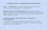 CONHECENDO O TERRITÓRIO BRASILEIRO UD: I - ASSUNTO: 1. Características gerais do território brasileiro (posição geográfica e astronômica) BIBLIOGRAFIA.