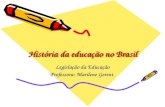História da educação no Brasil Legislação da Educação Professora: Marilene Gerent.