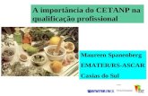 A importância do CETANP na qualificação profissional Maureen Spanenberg EMATER/RS-ASCAR Caxias do Sul.