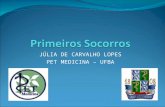 JÚLIA DE CARVALHO LOPES PET MEDICINA – UFBA. O que são Primeiros Socorros? São cuidados que devem ser aplicados rapidamente com o objetivo de MANTER A.