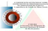 A CERTIFICAÇÃO OCUPACIONAL COMO INSTRUMENTO DE PROFISSIONALIZAÇÃO DA ADMINISTRAÇÃO PÚBLICA: A experiência do Estado de Minas Gerais A CERTIFICAÇÃO OCUPACIONAL.